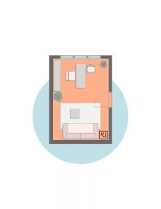 rectangular home office layout