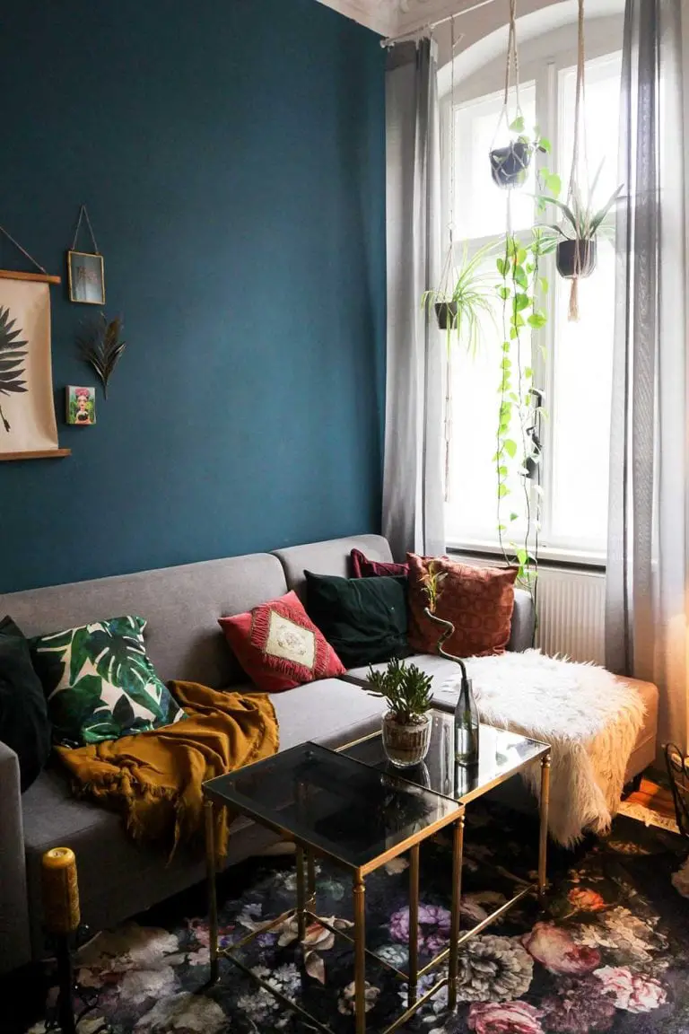 eclectic modern living room corner