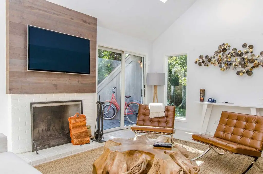 living room with fireplace