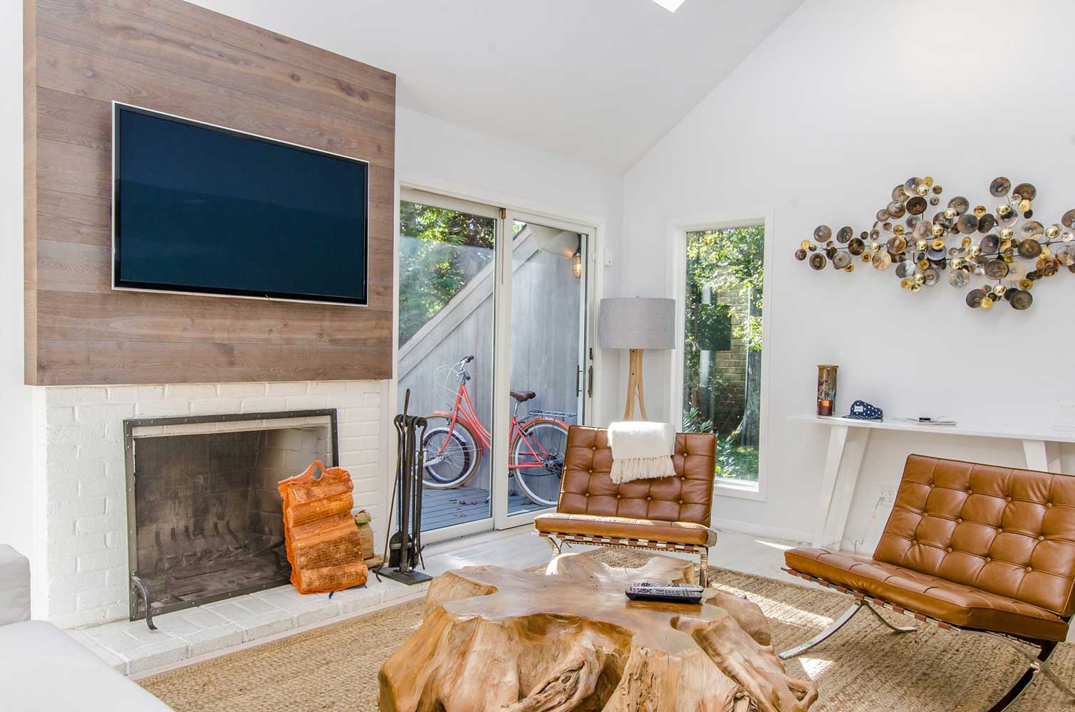 living room with fireplace