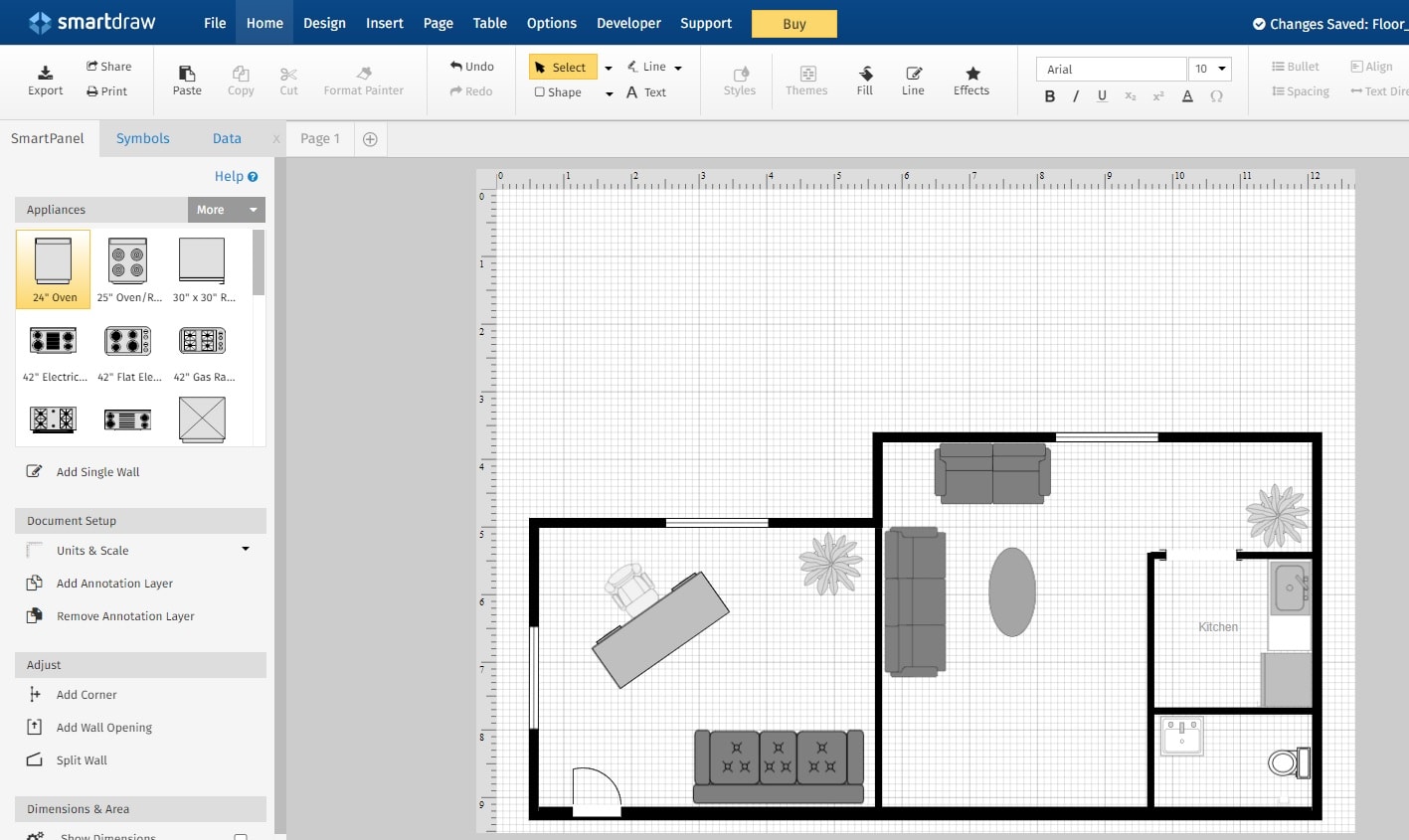 SmartDraw online floor plan create software