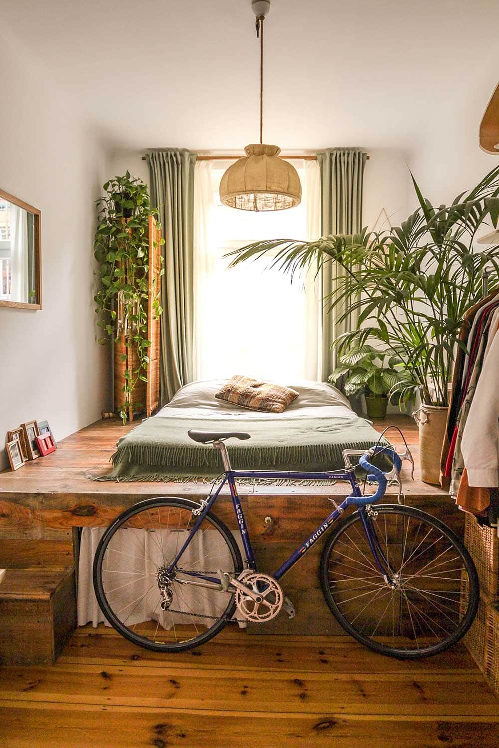 Small bedroom; a bed with underneath drawers