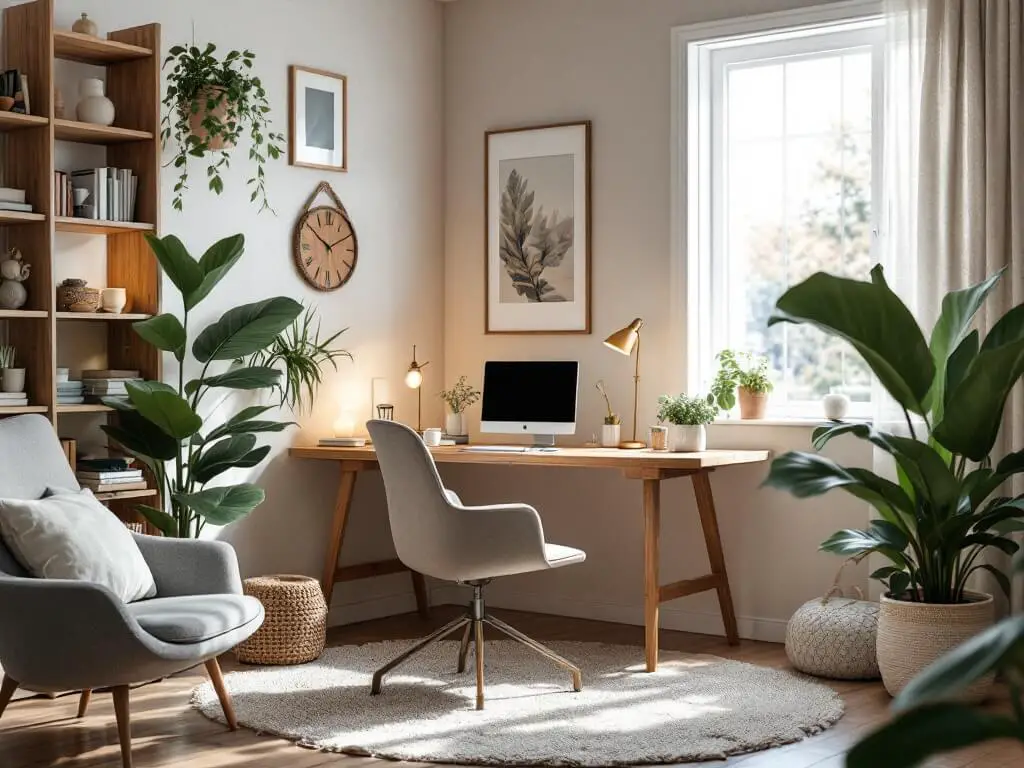 Cozy home office layout