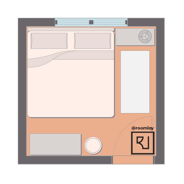 10x10 Bedroom Plan 8 with king bed