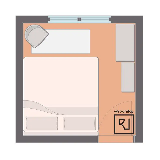 bedroom furniture layout with king bed
