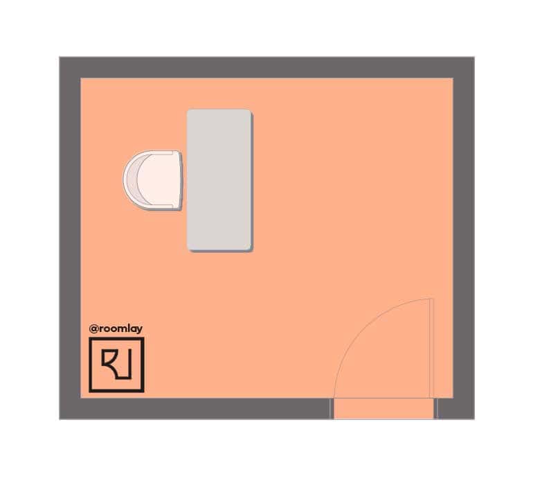 Feng Shui home office desk placement illustrated plan.