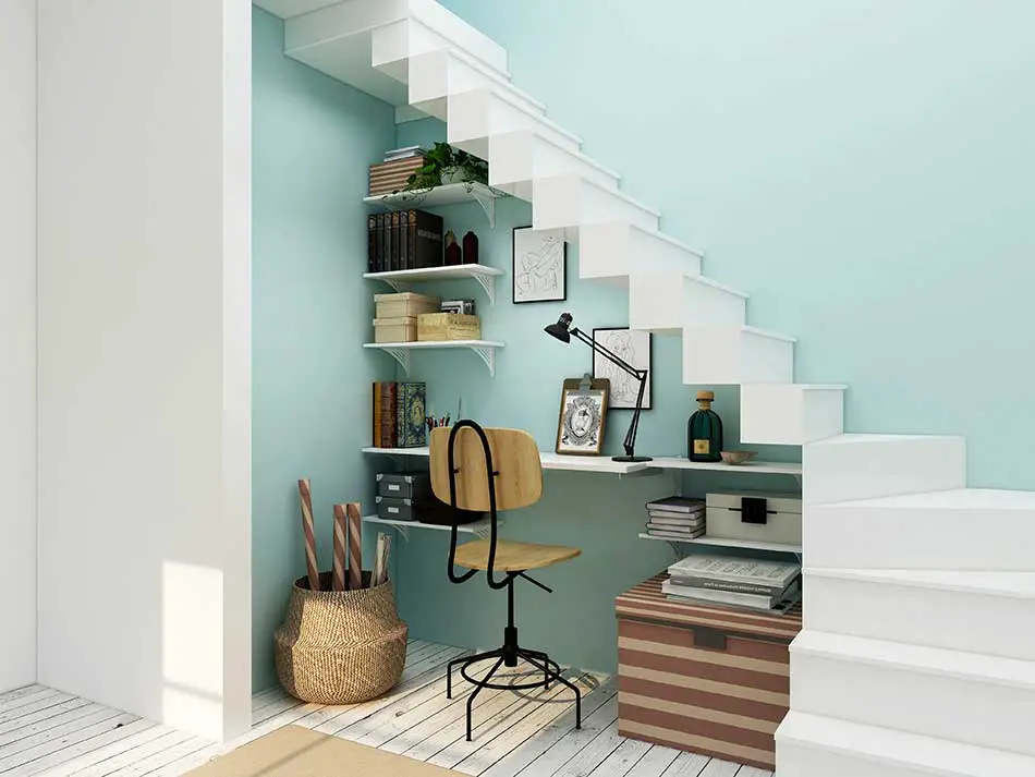 under stairs home office desk