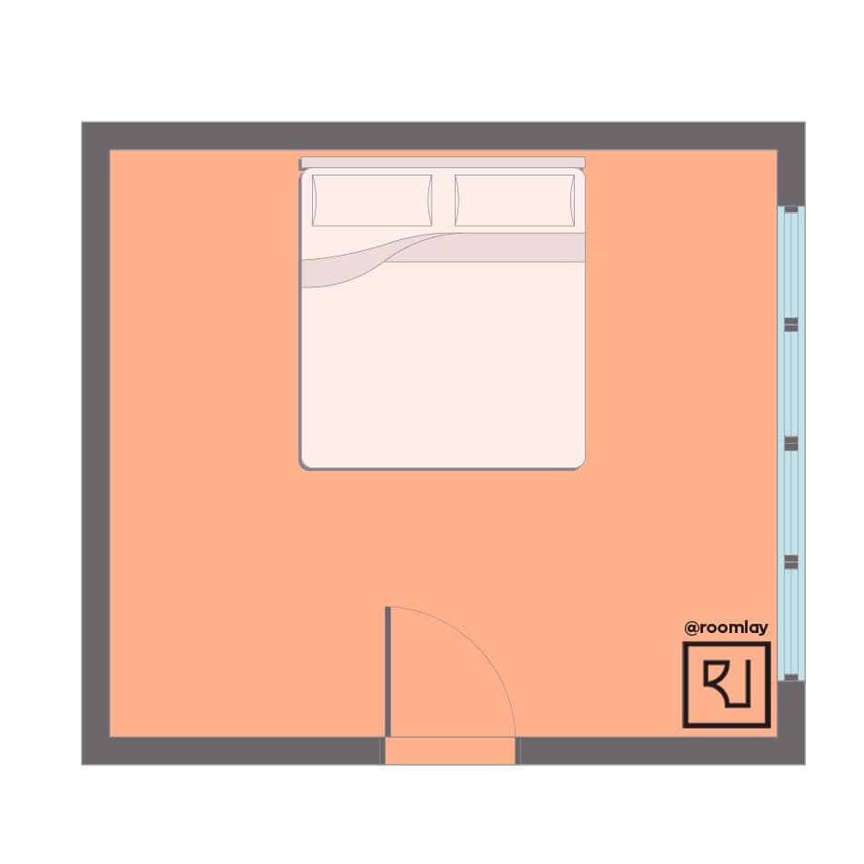 Bad feng shui bedroom plan sample.