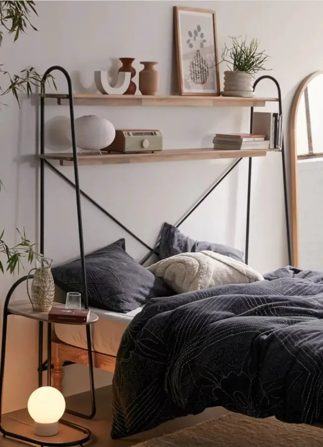 Over the bed metal storage shelf