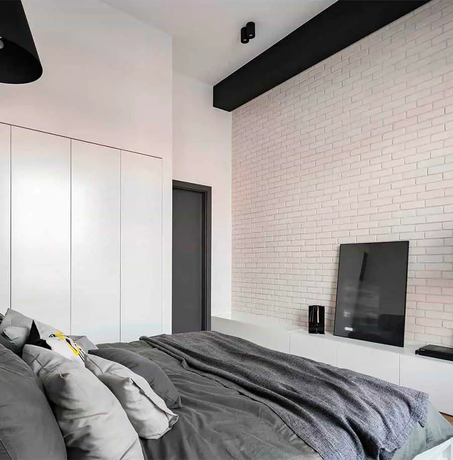 Black & white minimal bedroom