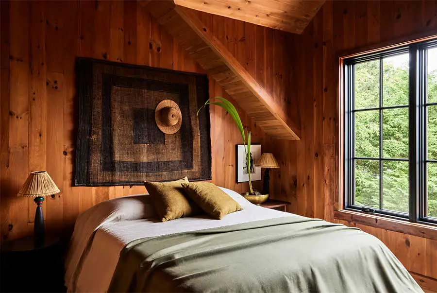 Wooden artistic bedroom design