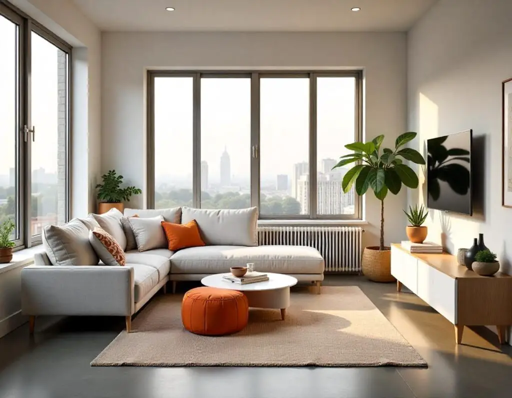 small living room with corner sofa
