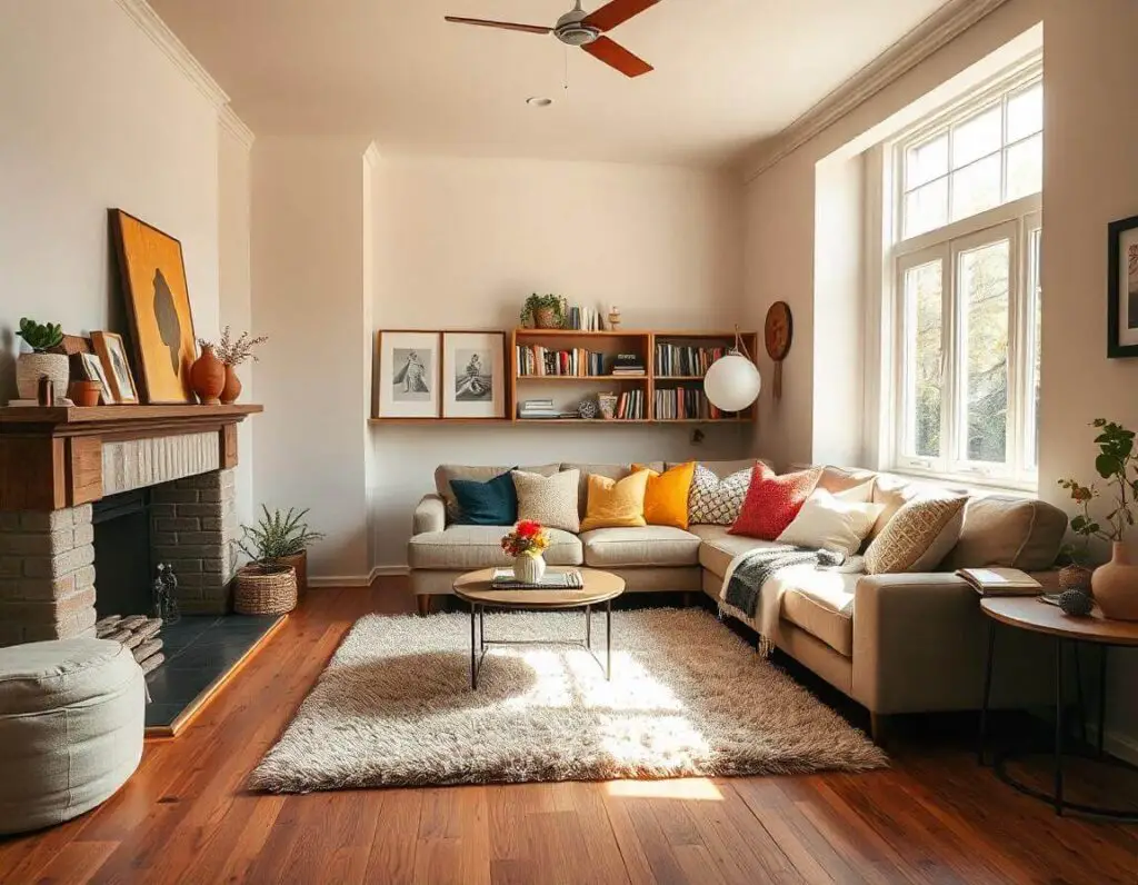 living room layout with corner sofa