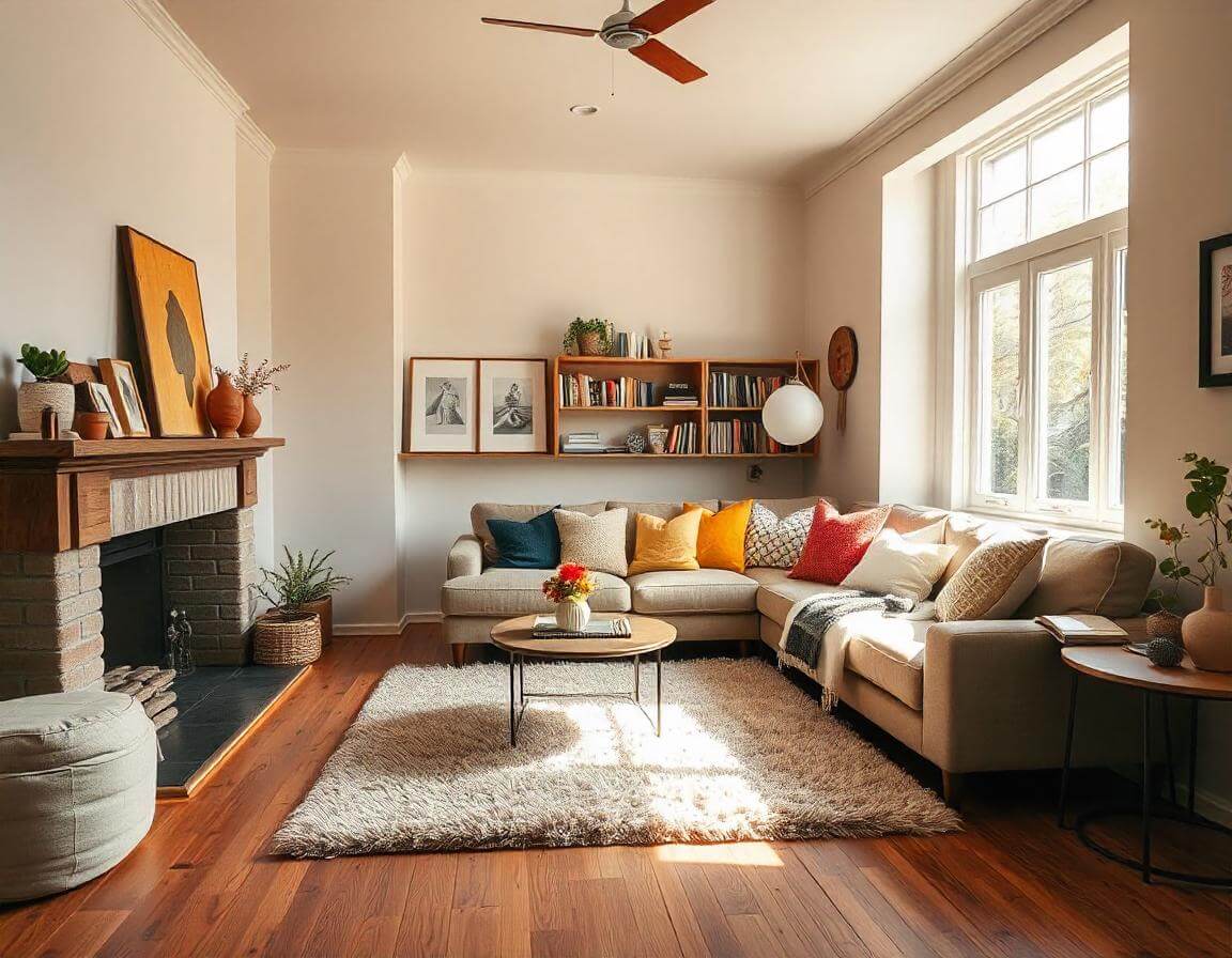 living room layout with corner sofa