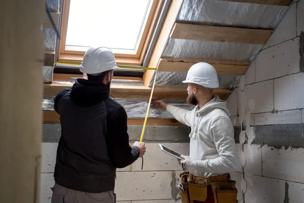 home builders working on the rooftop