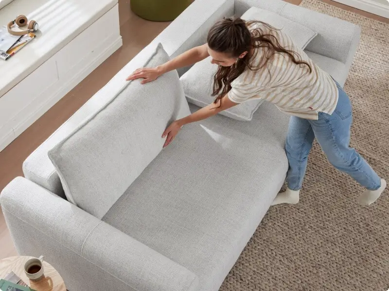 sofa reduce visual clutter