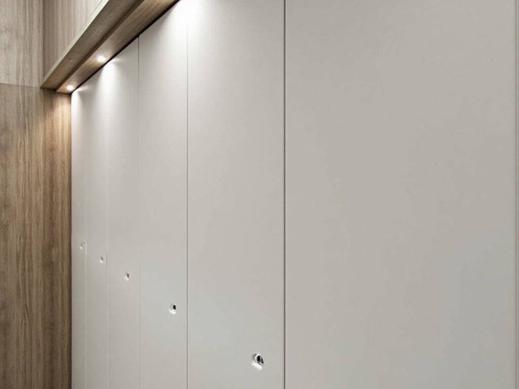 Recessed Access panels and unique cabinetry stay in the spotlight.
