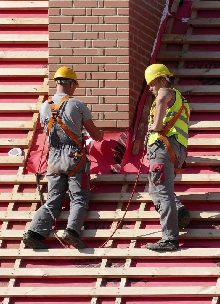 Workers on construction site 