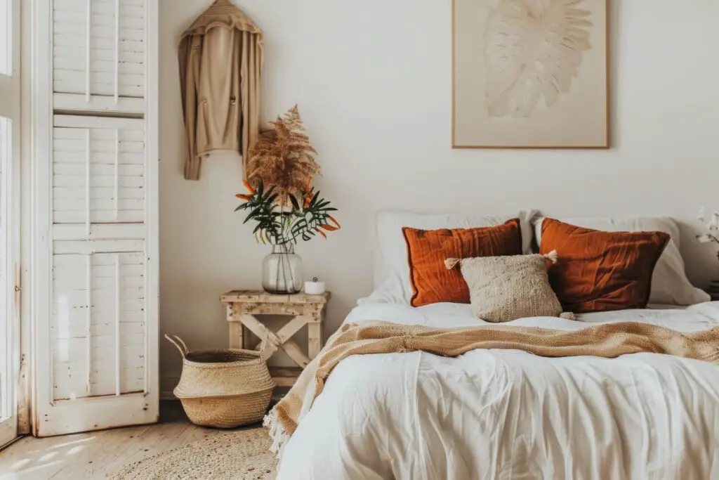 Cozy bedroom textiles