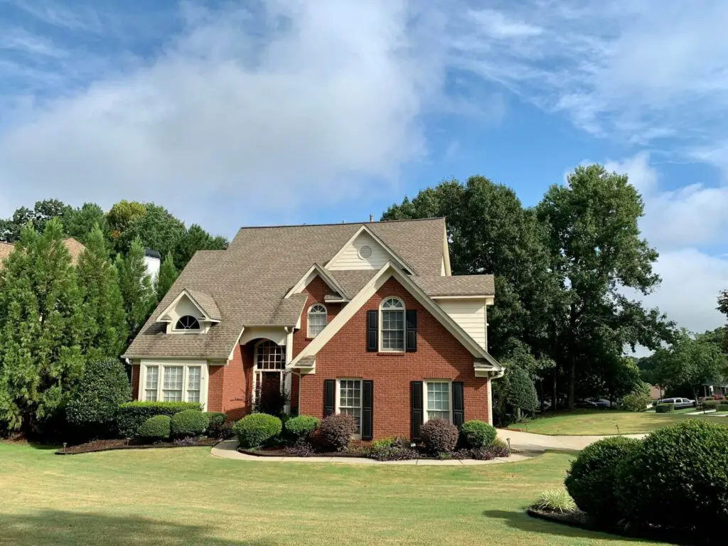 exterior of the house and landscape with pathway