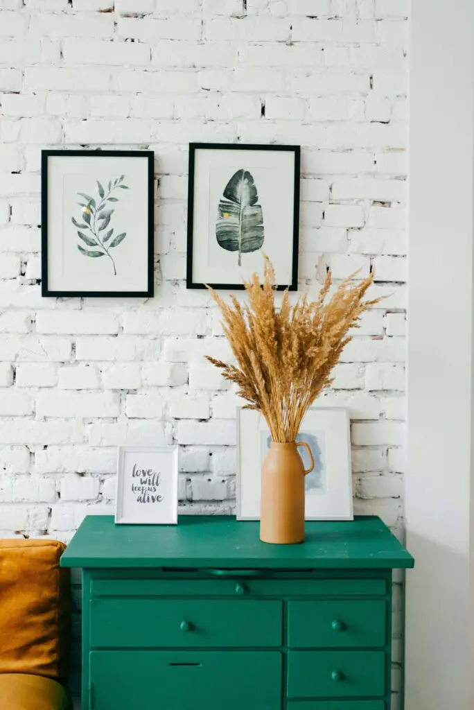 Green retro furniture and home decor
