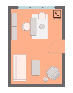 12’×16’ (360cm x 500cm) Room Layout home office layout
