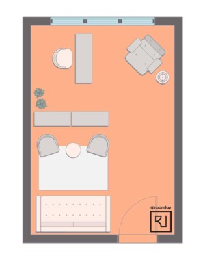 12’×16’ (360cm x 500cm) Room Layout home office blueprint