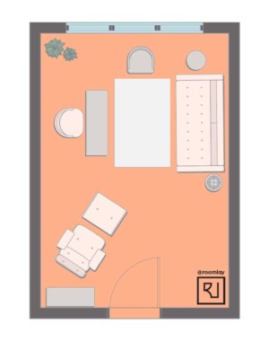 12’×16’ (360cm x 500cm) Room Layout rectangle home office layout