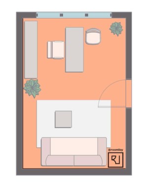 12’×16’ (360cm x 500cm) Layout feng shui home office layout
