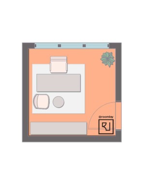 10’×10’ (300cm x 300cm) Layout small home office plan