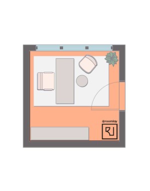 10’×10’ (300cm x 300cm) Layout small home office