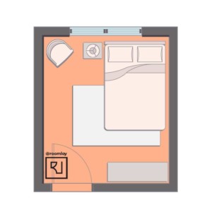 10’×12’ (300cm x 360cm) Rectangular Bedroom Layout 10x12 bedroom layout