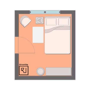10’×12’ (300cm x 360cm) Rectangular Bedroom Layout bedroom floor plan