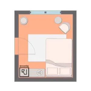 small boho bedroom layout