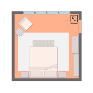 15'×15' (460cm x 460cm) Square Layout 15'×15' bedroom layout