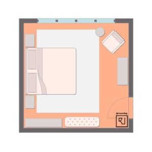 15'×15' (460cm x 460cm) Square Layout bedroom layout