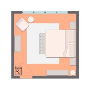 15'×15' (460cm x 460cm) Square Layout bedroom layout