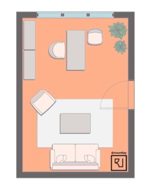 12’×16’ (360cm x 500cm) Layout home office floor plan