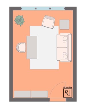 12’×16’ (360cm x 500cm) Layout home office furniture arrangement