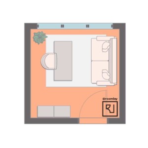 10’×10’ (300cm x 300cm) Square Layout small home office plan