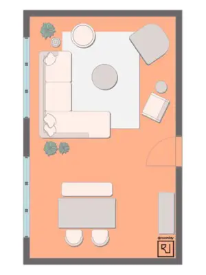 boho living room layout