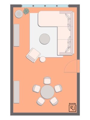 15'×25' (460cm x 760cm) Rectangular Layout living room and dining room combo
