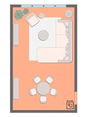 rectangular living room furniture arrangement