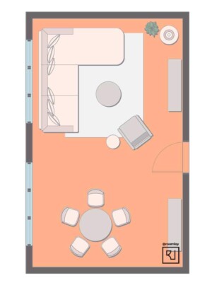 15'×25' (460cm x 760cm) Rectangular Layout living room and dining room