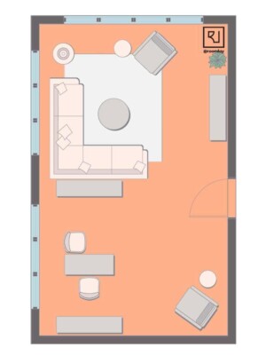 15'×25' (460cm x 760cm) Rectangular Layout rectangle living room furniture arrangement