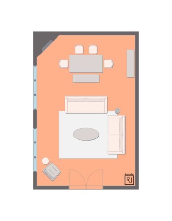 20'×30' (610cm x 915cm) Rectangular Layout large modern living room